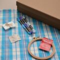 Kit Gift – Almofada xadrez azul